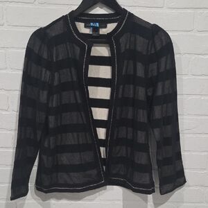 Marc By Marc Jacobs Sheer Black and White Striped Cardigan